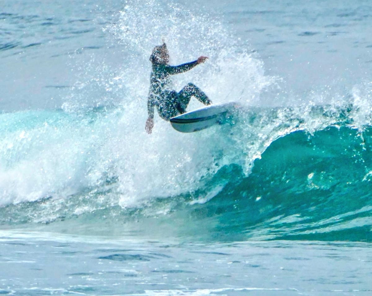 A surfer in La Jolla, California 