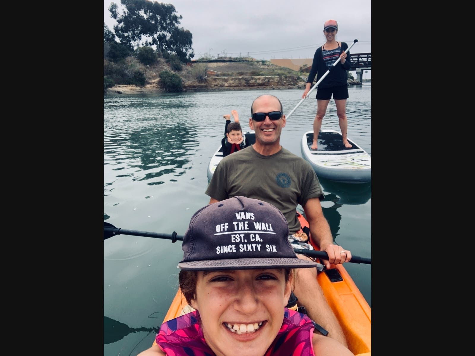The van der Linden family at the Carlsbad Lagoon. 