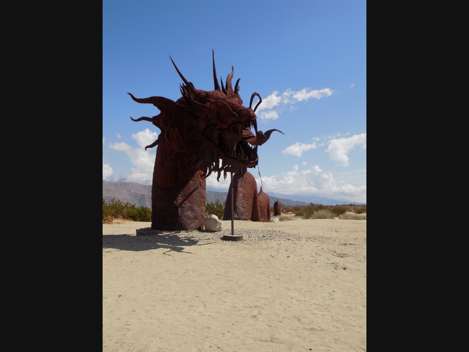 A sculpture of a serpent in Borrego Springs, California 