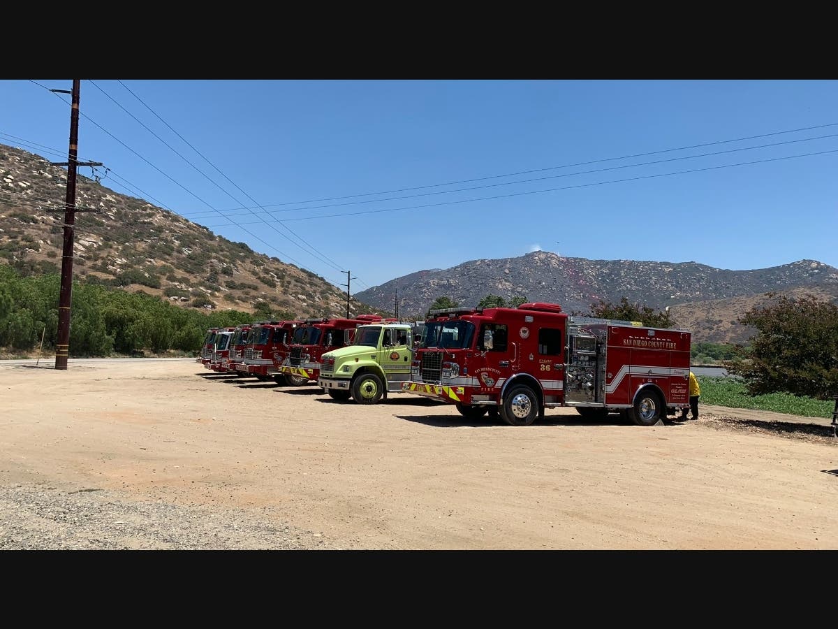 The Mesa Fire sparked off state Route 76, near Pala Casino Spa Resort, according to Cal Fire.