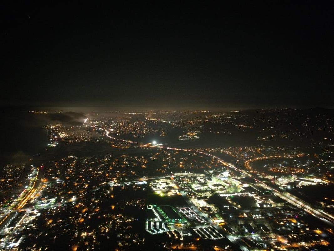 Nighttime shot over Solana Beach, California. 