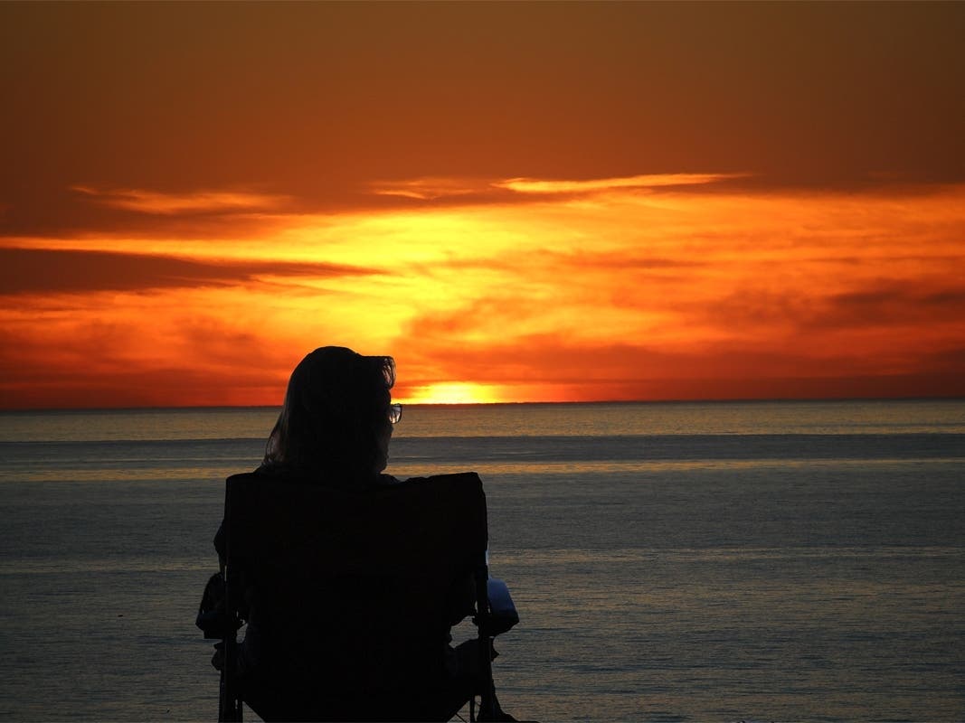Enjoying the view at South Carlsbad State Beach​.