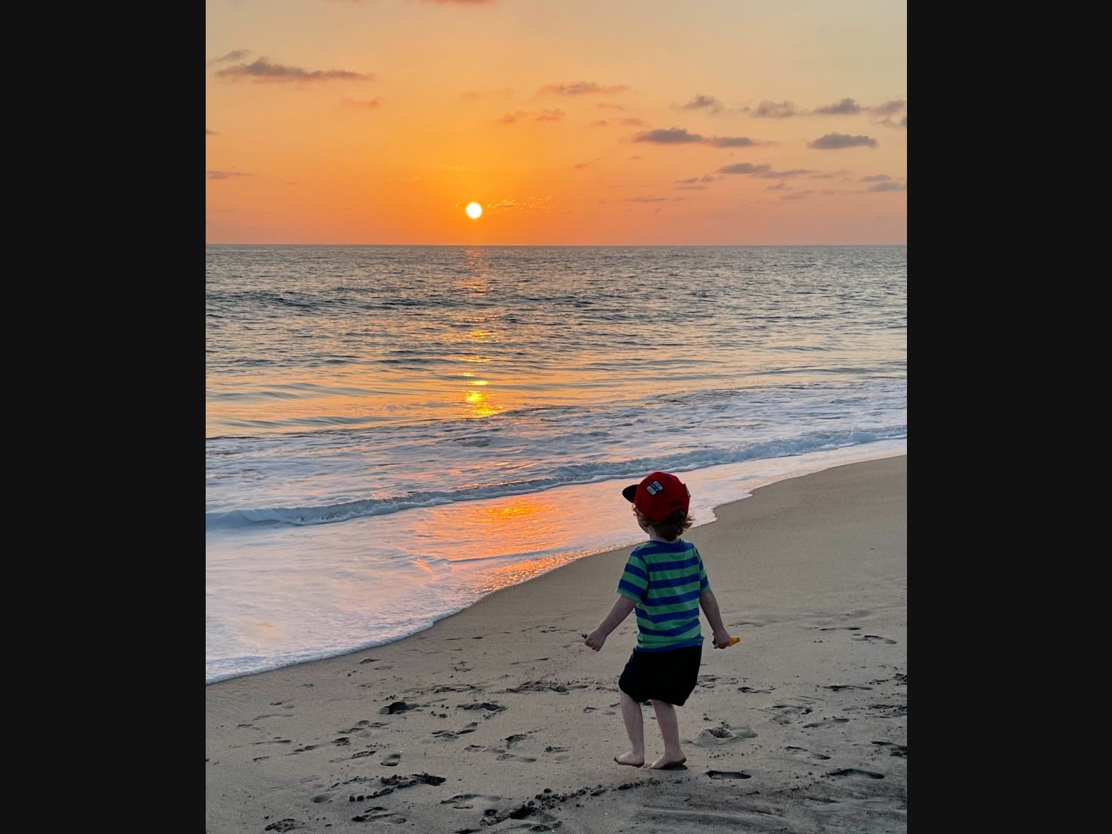 Sunset at Frazee State Beach in Carlsbad, California. 