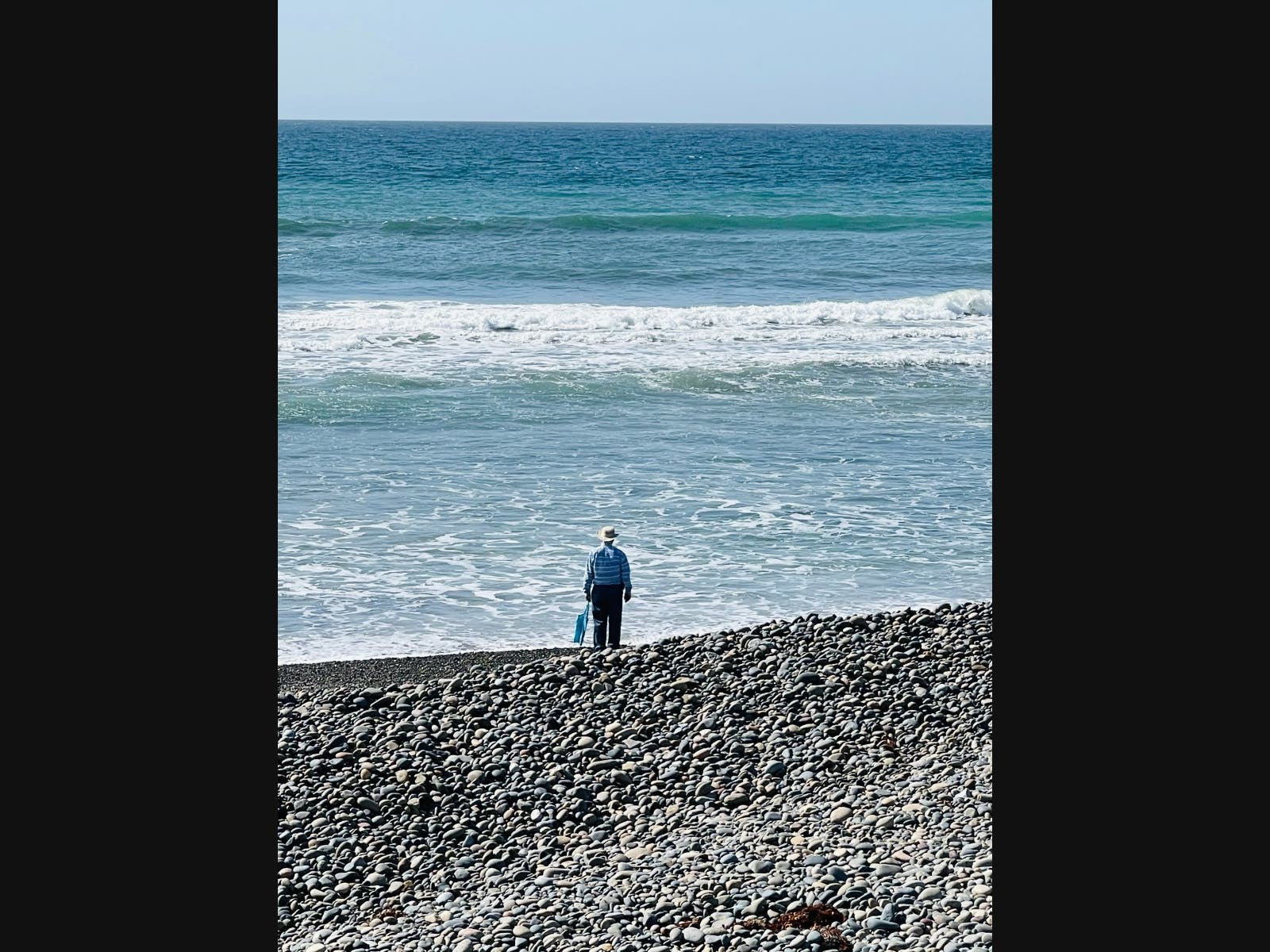 A man at South Carlsbad State Beach.