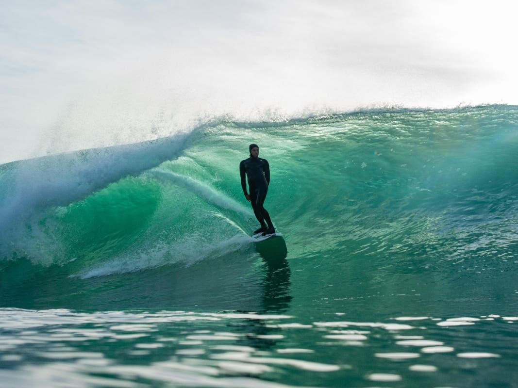 A surfer in Encinitas, California. 