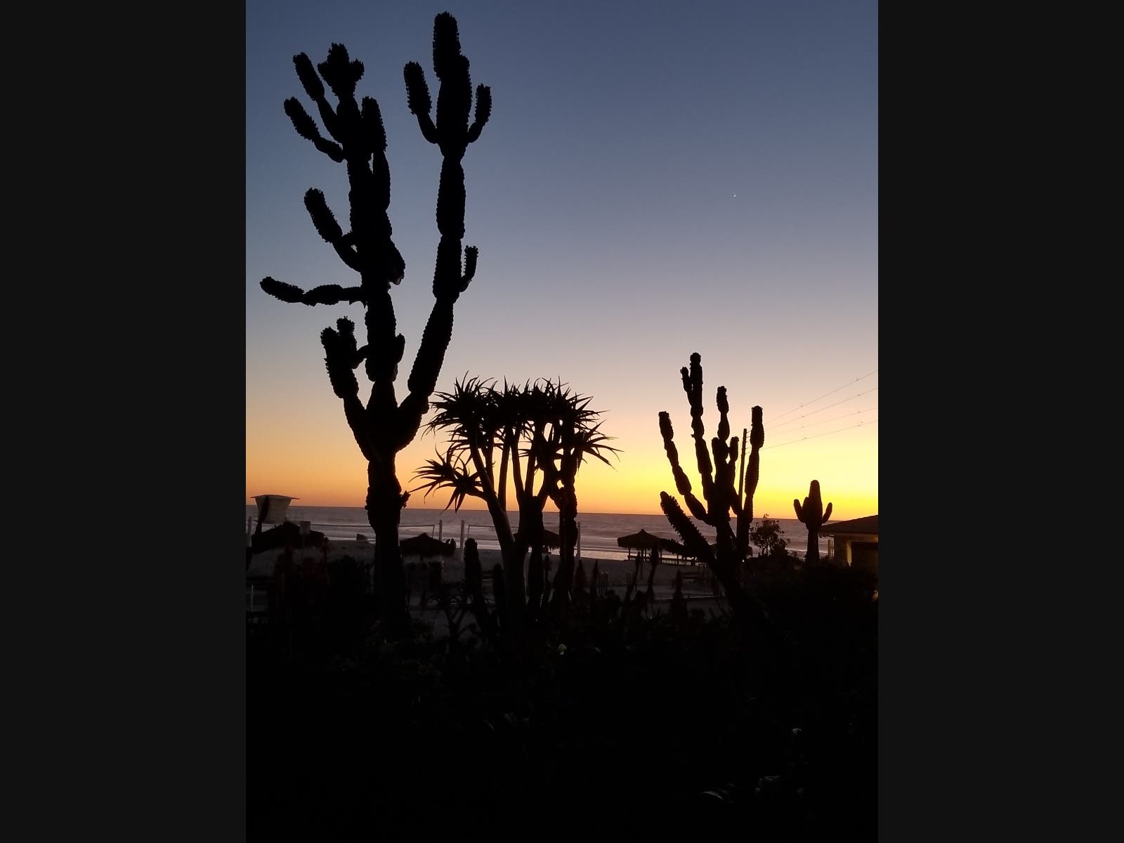 Sunset at Moonlight State Beach in Encinitas, California. 