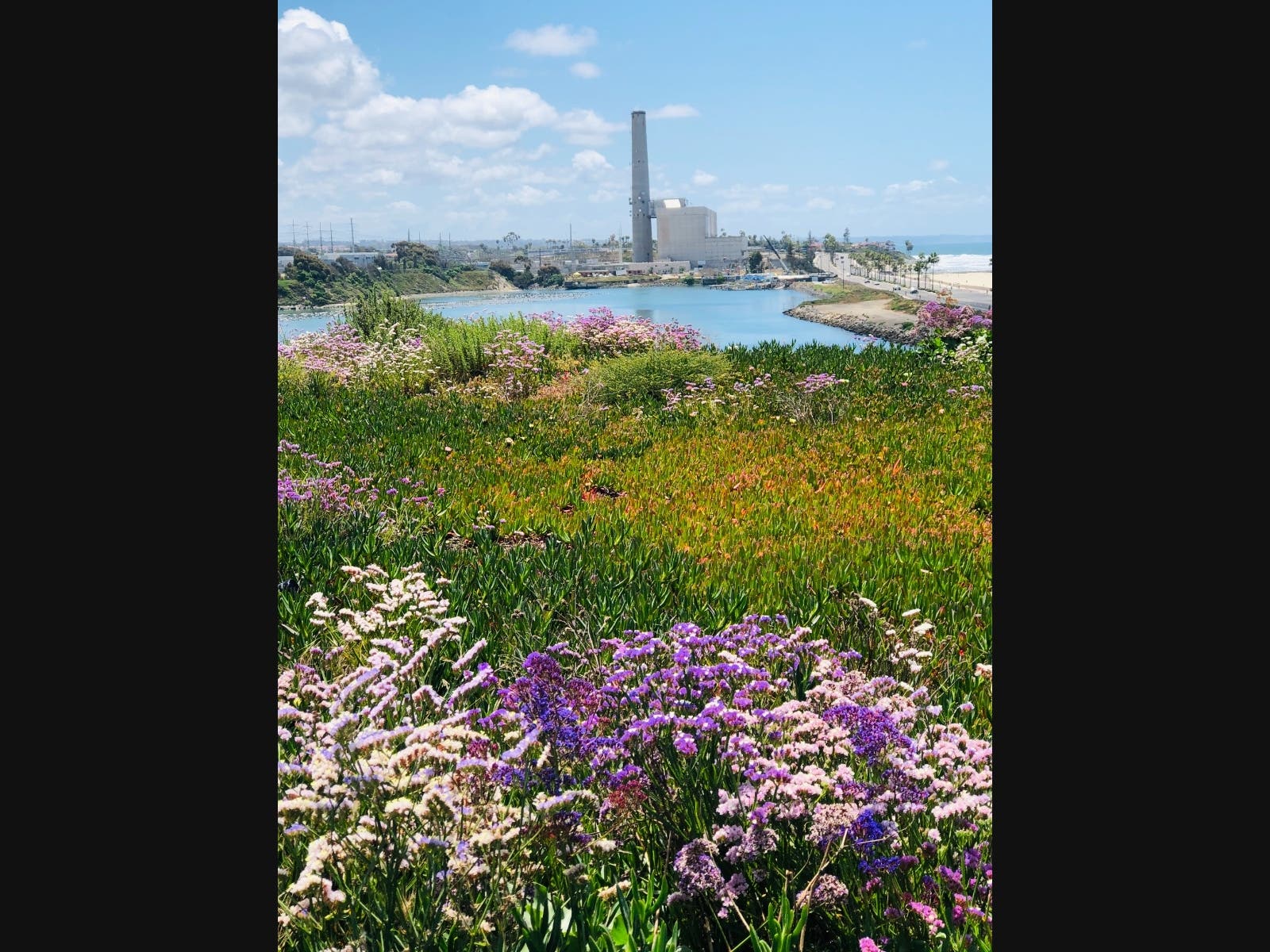 The old smokestack​​ in Carlsbad, California. 