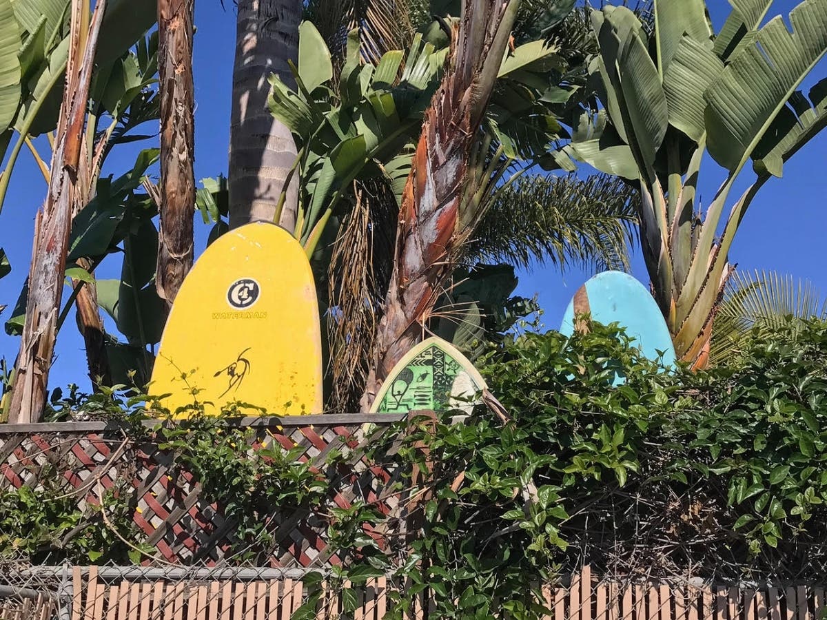 Surfboards in Leucadia, a community in Encinitas, California. 