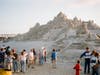 Sand castles in the mid-1980s in San Diego, California. 