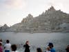 Sand castles in the mid-1980s in San Diego, California. 