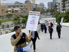 Roughly 600 workers represented by Unite Here Local 30​ went on strike outside Hilton Bayfront San Diego, which is located next to San Diego Convention Center.