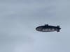 A Shark Week blimp flies over Carlsbad, California. 