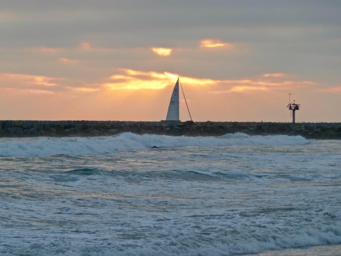 Harbor Beach in Oceanside, California. 