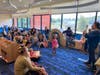 A librarian led “Wiggles and Giggles Storytime" at Lakeside Library. 
