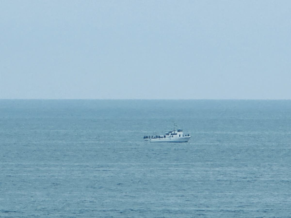 A boat off the coast of Carlsbad, California. 