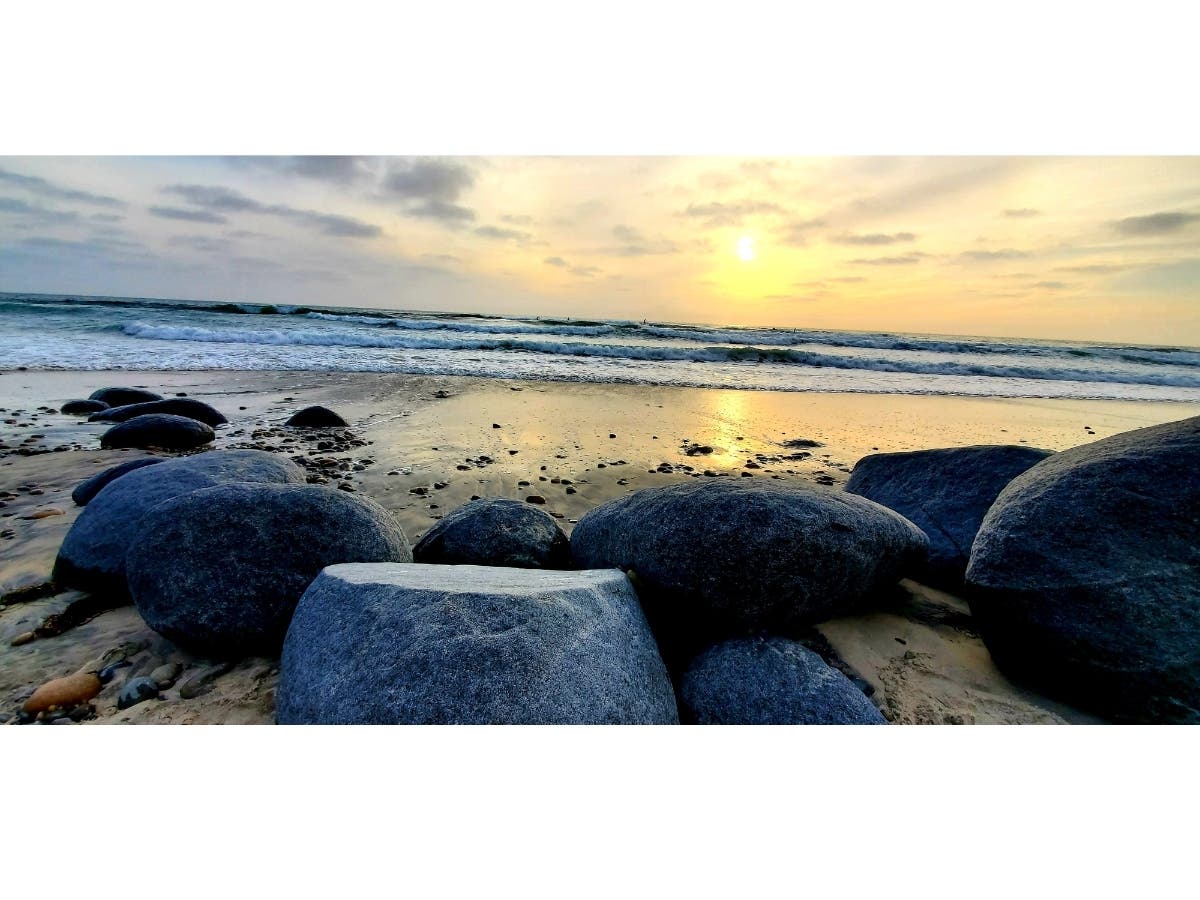 The beach in Encinitas, California.
