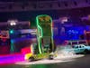 Hot Wheels Monster Trucks​ competed in the dark during the Hot Wheels Monster Trucks Live Glow Party​​ at Pechanga Arena in San Diego, California. 