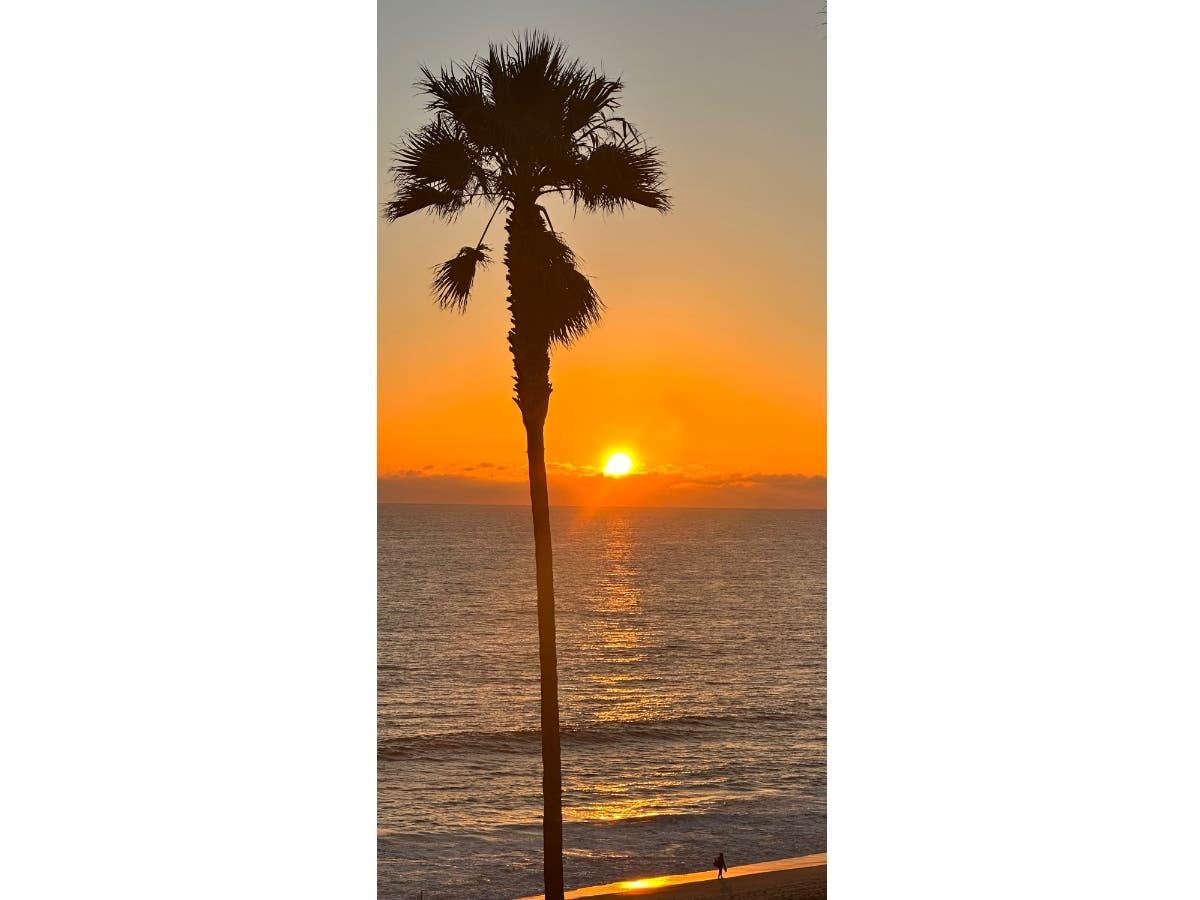 The sun sets over Carlsbad, California. 