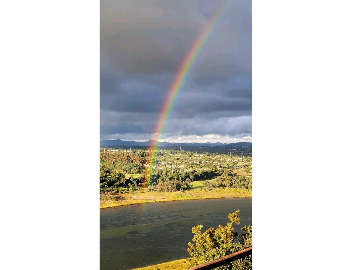A rainbow over Carlsbad, California. 