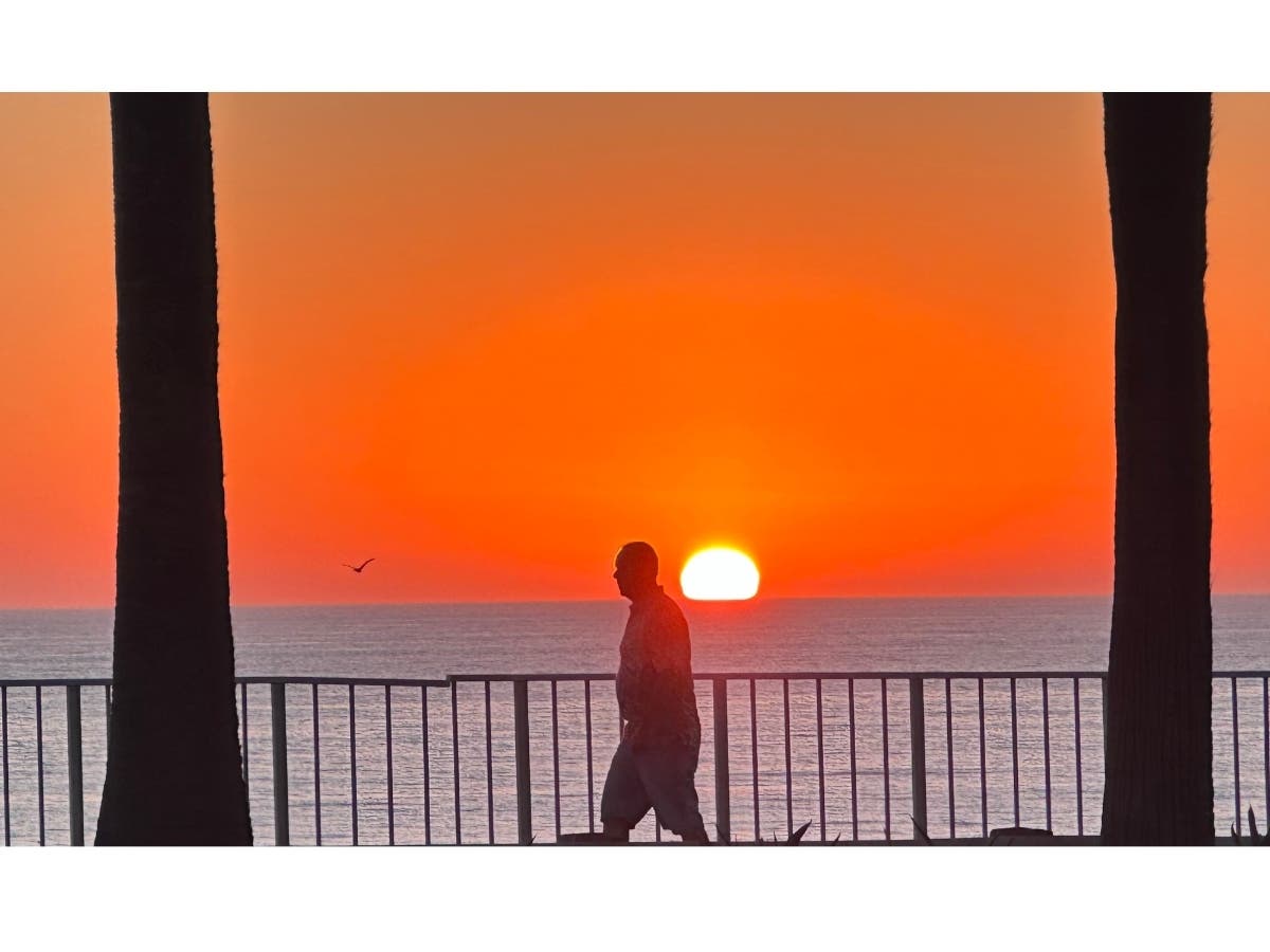 Sunset at Dini's Bistro in Carlsbad, California. 