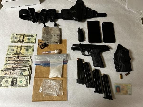 Deputies seized multiple bags of a white crystalline substance consistent with meth, a semi-automatic pistol, fully loaded magazines and ammunition, a canister of mace and cash.