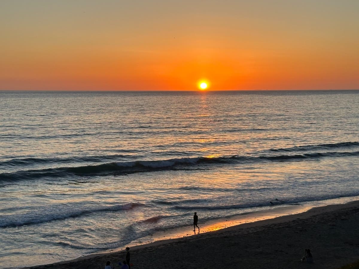 The sun sets in Carlsbad. 