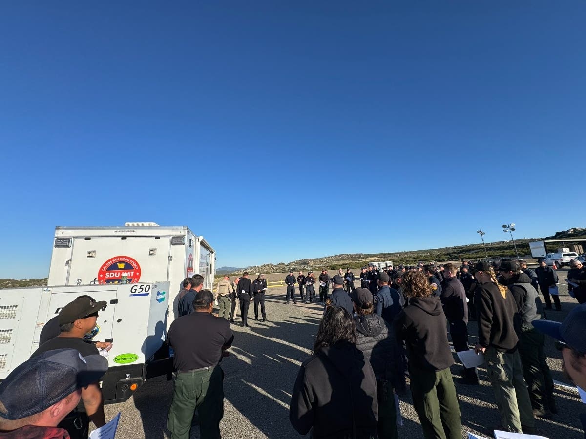 The blaze broke out around 1 p.m. Tuesday in the 37000 block of Tusil Road, north of I-8, according to Cal Fire.