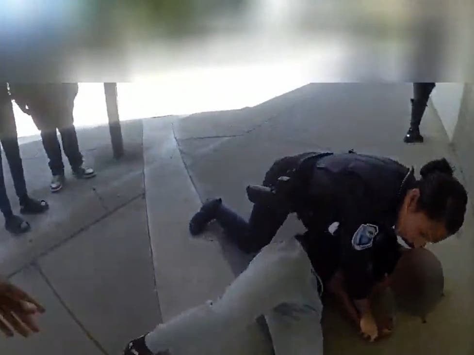 A still from an officer's body camera video.