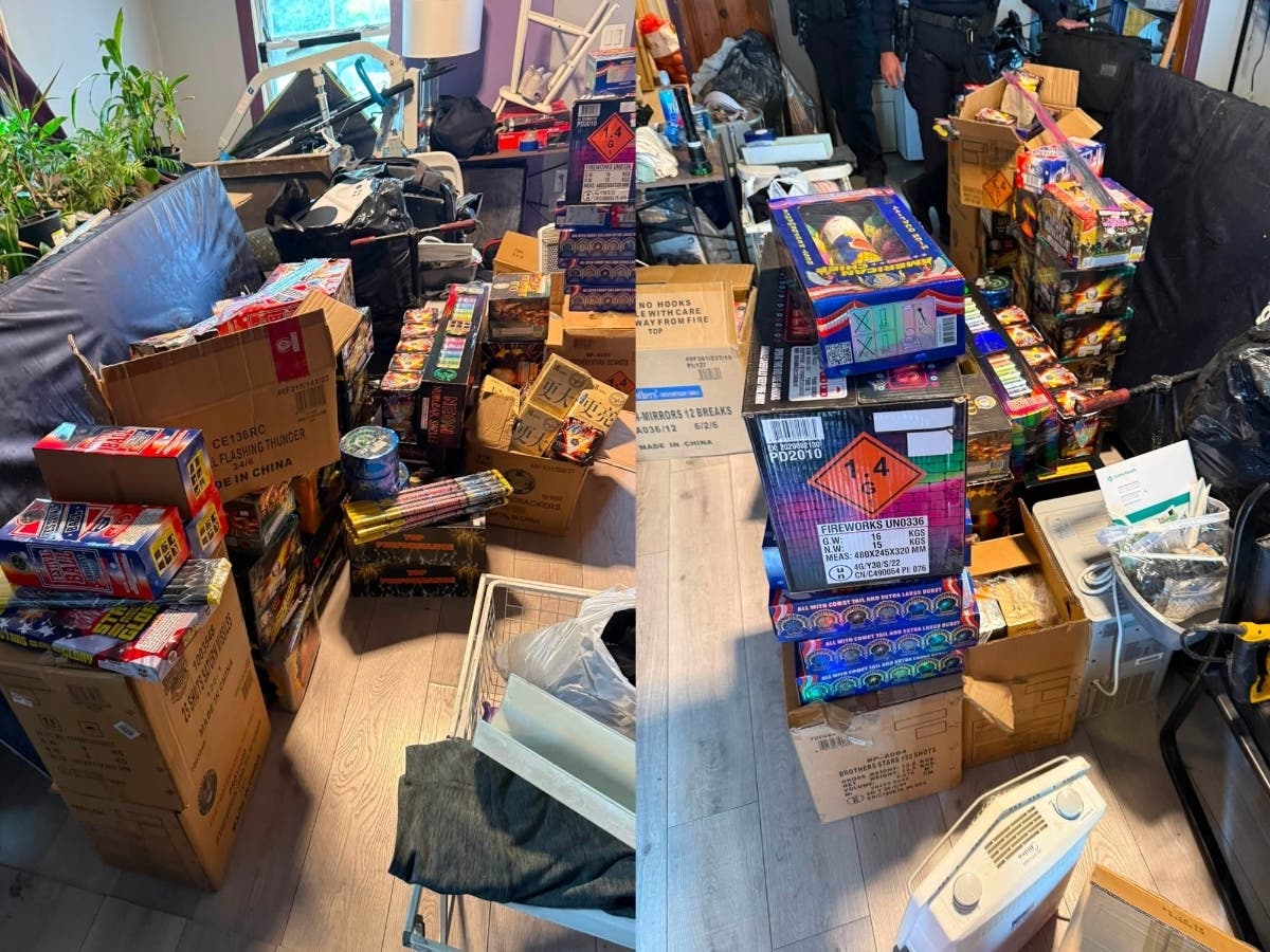 Detectives seized 546 pounds of commercial-grade fireworks in unincorporated San Leandro, the Alameda County Sheriff's Office said.