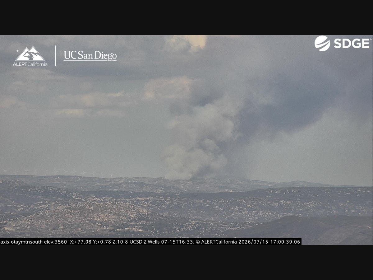 Smoke from the fire.