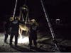 Humane Society volunteers worked alongside the horse's veterinarian to rescue her overnight.