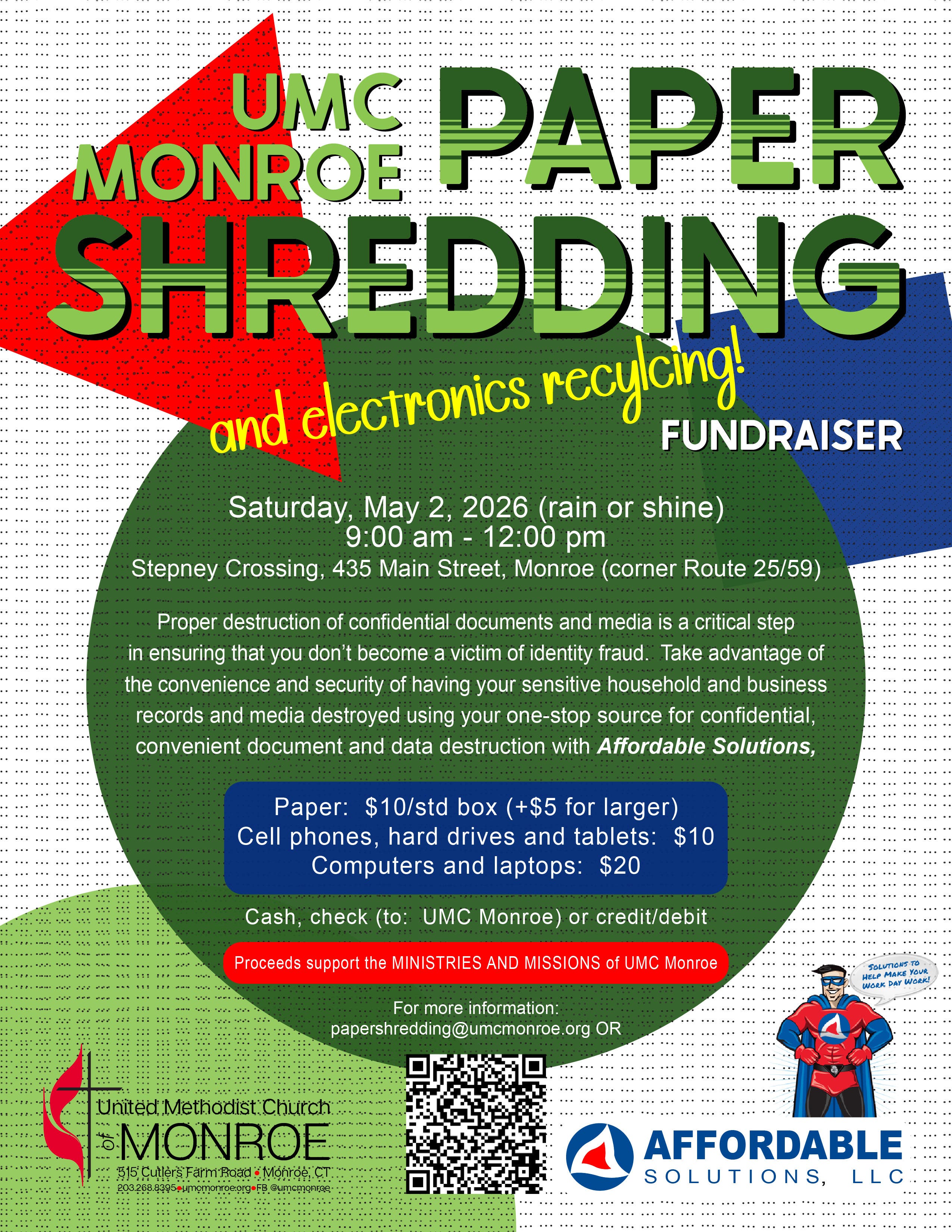 UMC Monroe Paper Shredding and Electronics Recycling Fundraiser