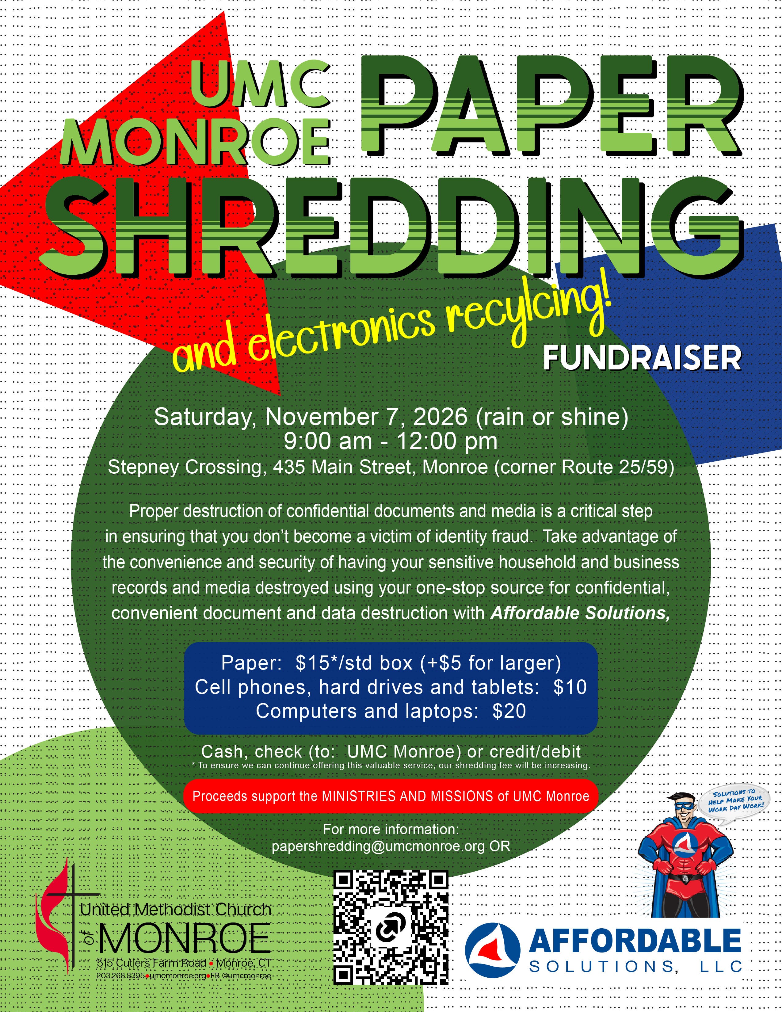 UMC Monroe Paper Shredding and Electronics Recycling Fundraiser