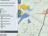 This GIS map illustrates both the watershed-protection and well-protection districts on the Wheelock property.