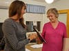 Eileen DeSorgher with Medfield Housing Authority Chair Lisa Donovan, who presented her with the special MHA recognition plaque.