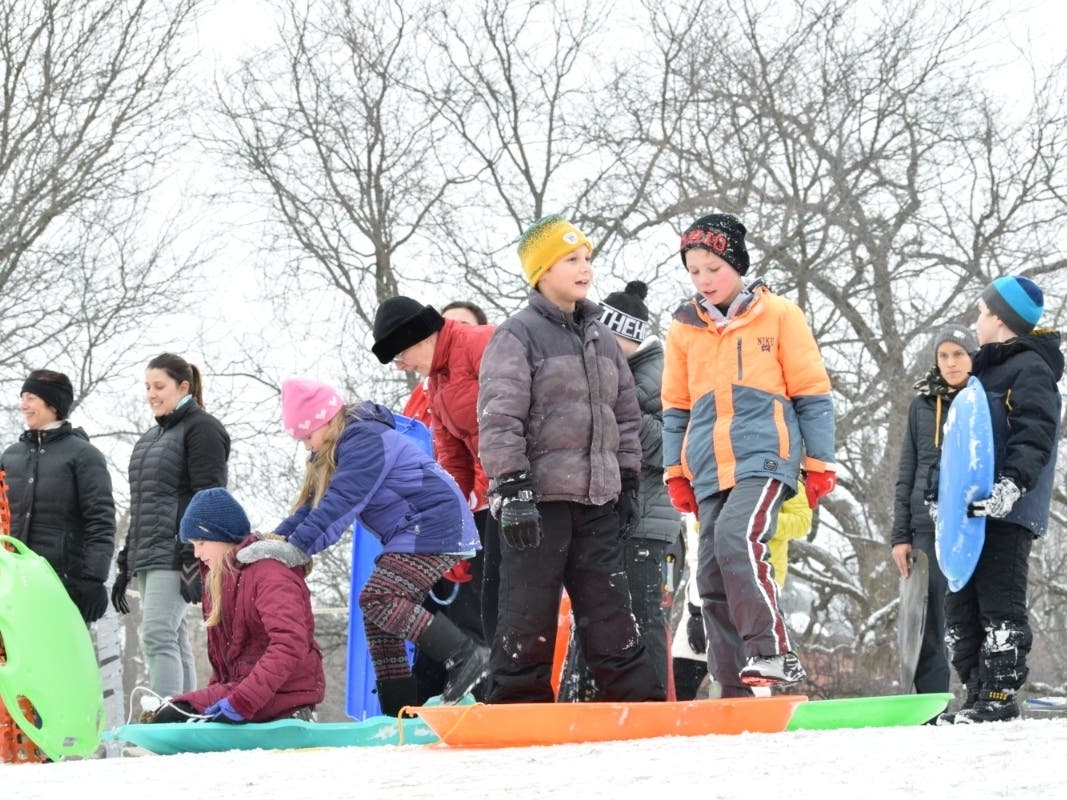 Sledding on Rotary Hill