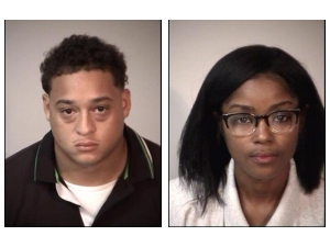 Corvonte Morales, 28, and Ronnica Smith, 30, were arrested on multiple charges after they attempted to drive their car onto railroad tracks and got stuck.