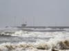 Tides rise at Bob Hall Pier as Hurricane Hanna approaches land near Corpus Christi, Texas.