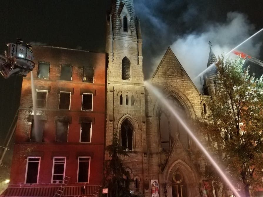 Massive Fire Devastates Historic Church In East Village East Village