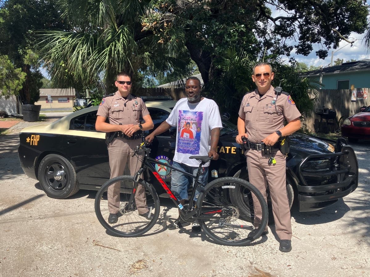 Kenny Gamble, who suffered serious injuries in a hit-and-run crash that authorities said also destroyed his only form of transportation, was gifted a new bike this week from a Pinellas County business.