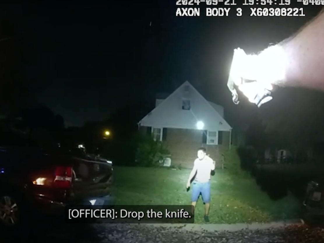 Montgomery County police have released body-worn camera footage of the moments leading up to when an officer fatally shot a man armed with a grill fork last month. 