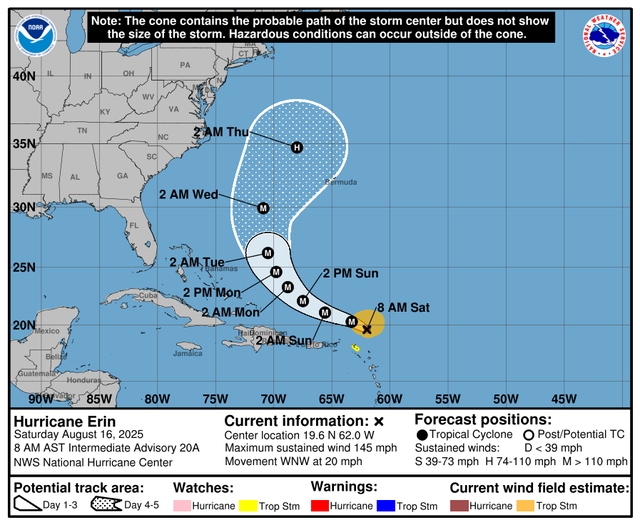 Erin Now A 'Catastrophic' Category 5 Hurricane: See Latest FL Impacts ...