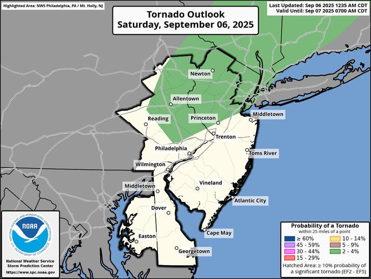 Severe Storms, Possible Tornadoes In NJ Forecast Saturday: See Latest ...
