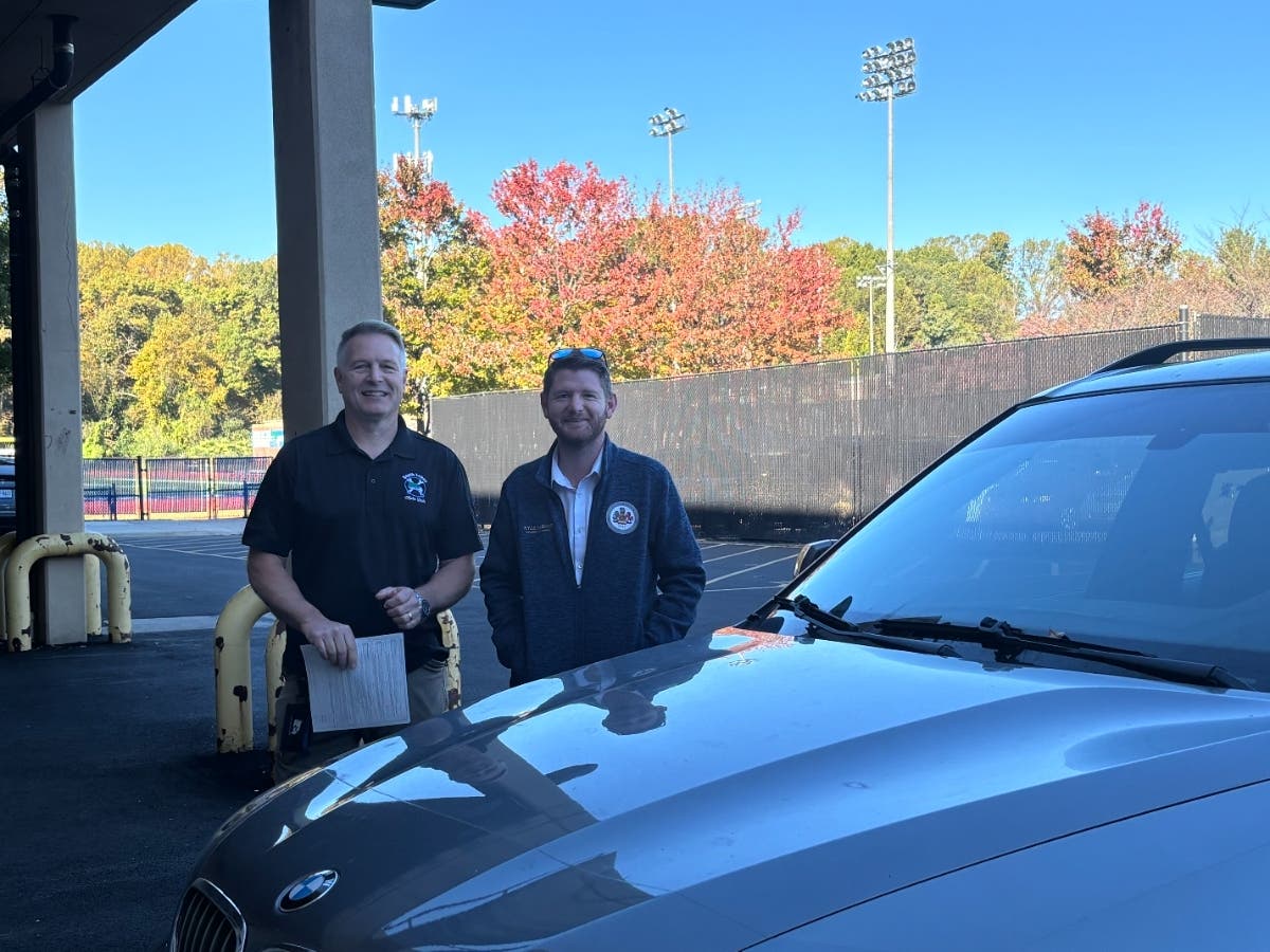 Fairfax County School Board member Kyle McDaniel donated his car to South Lakes High School’s automotive program in Reston.
