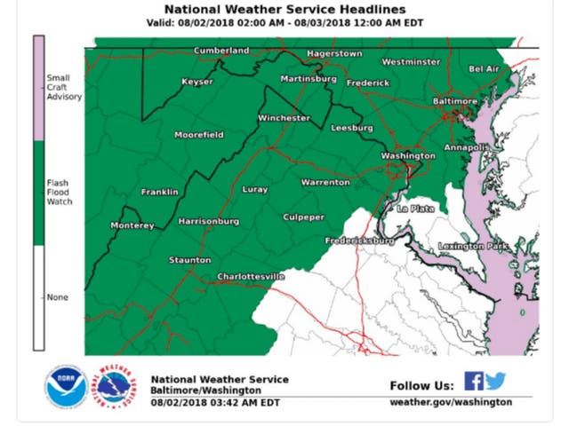 Flash Flood Watch Issued For Most Of Maryland | Havre de Grace, MD Patch