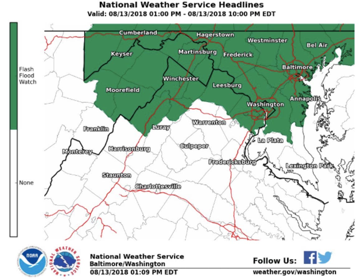 Flash Flood Watch Issued For Baltimore Metro Area | Towson, MD Patch