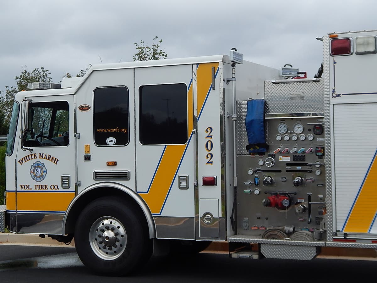 Engine 202 will be out of commission after a vehicle crashed into it on Friday night, according to the White Marsh VFC.