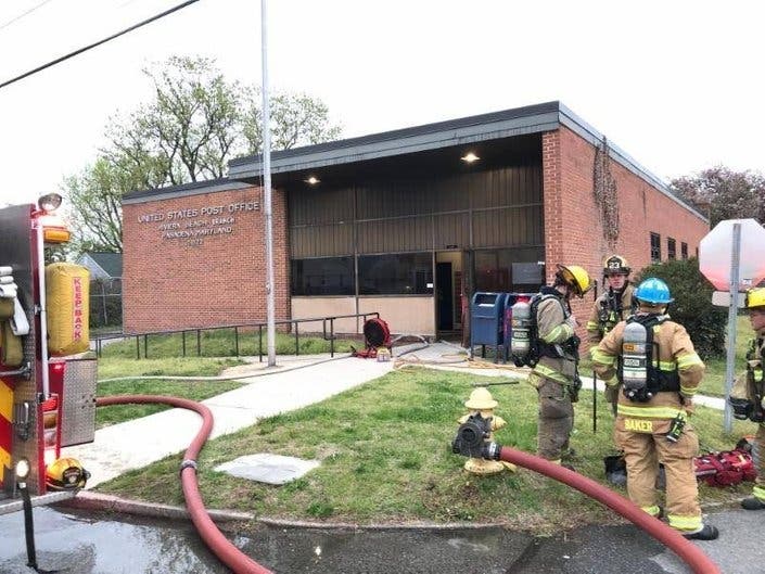 Fire broke out at the Riviera Beach Post Office early Thursday, April 18.