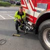 Firefighters used a cable and chains to stabilize the car, according to the Bel Air Volunteer Fire Company.