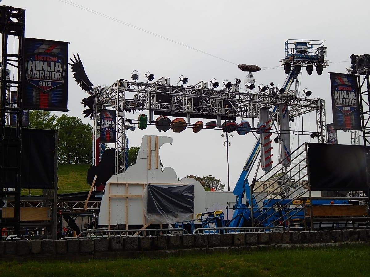 The set of "America Ninja Warrior" is situated between Baltimore's Inner Harbor and Federal Hill.